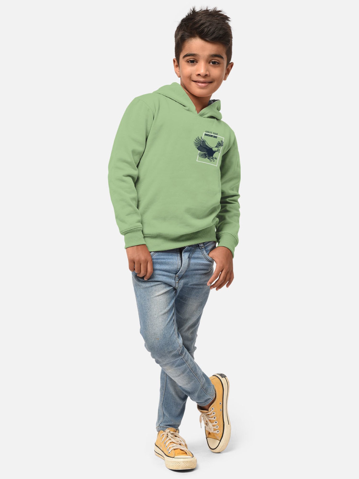 HELLCAT Green Printed Full Sleeves T-Shirt