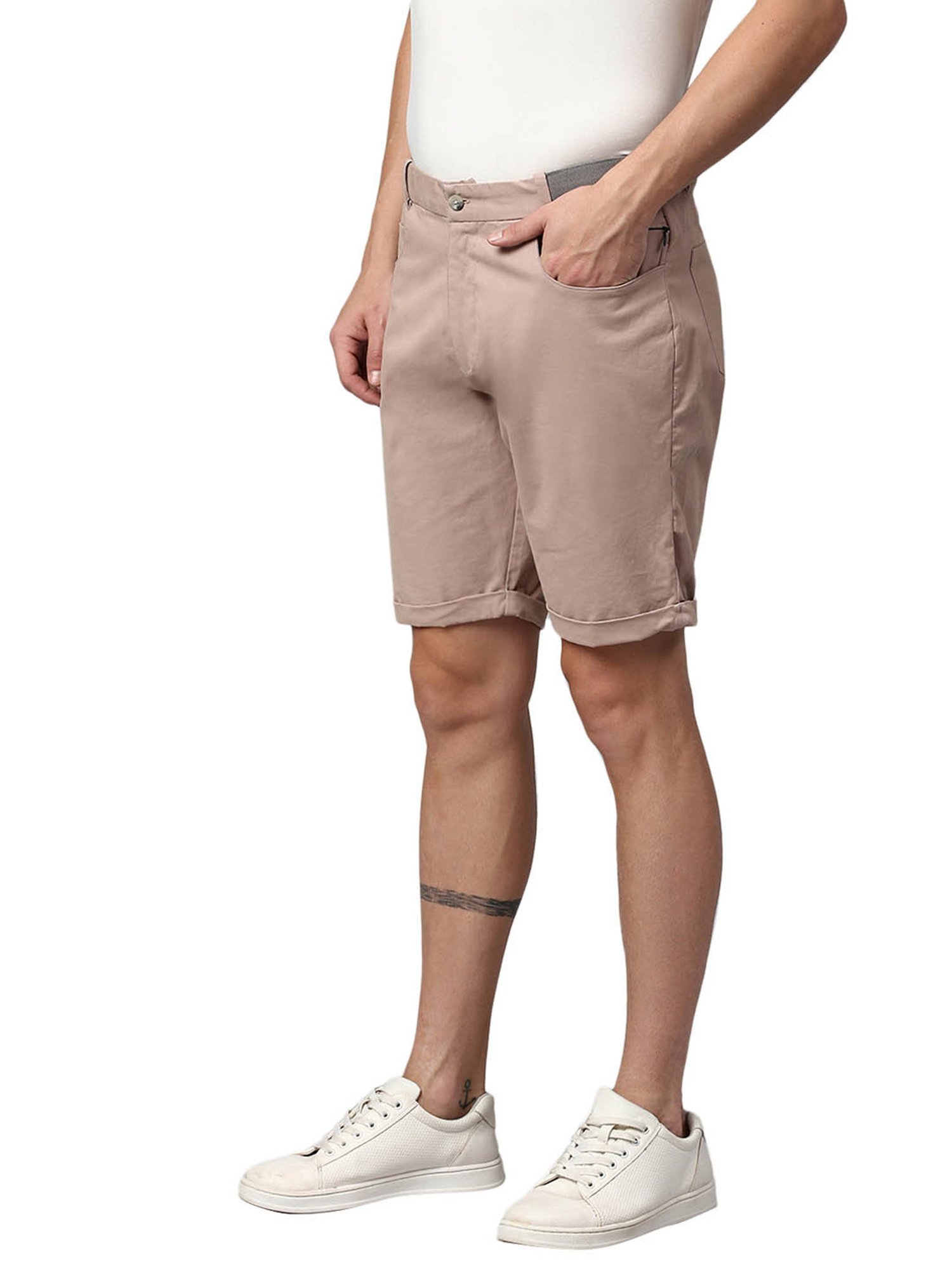 Slowave Dusty Pink Regular Fit Shorts