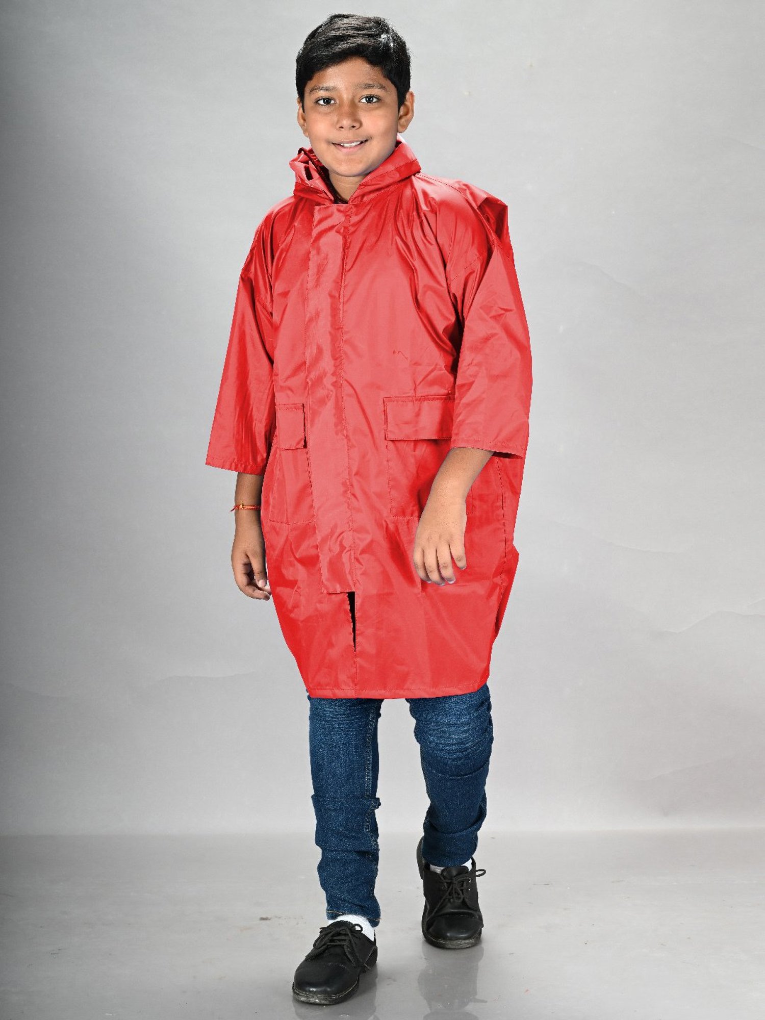 Little Surprise Box Kids Yellow Printed Full Sleeves Raincoat