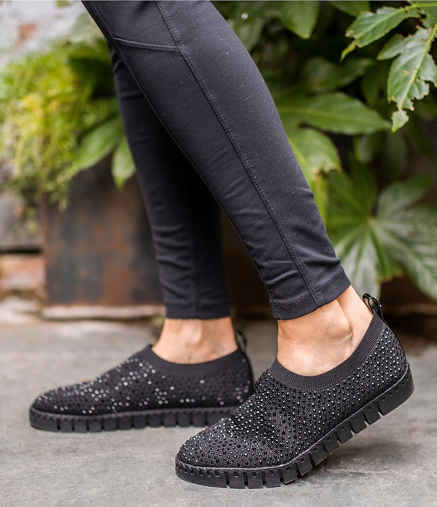 J. Renee Wenmare Stretch Fabric Rhinestone Embellished Sneakers