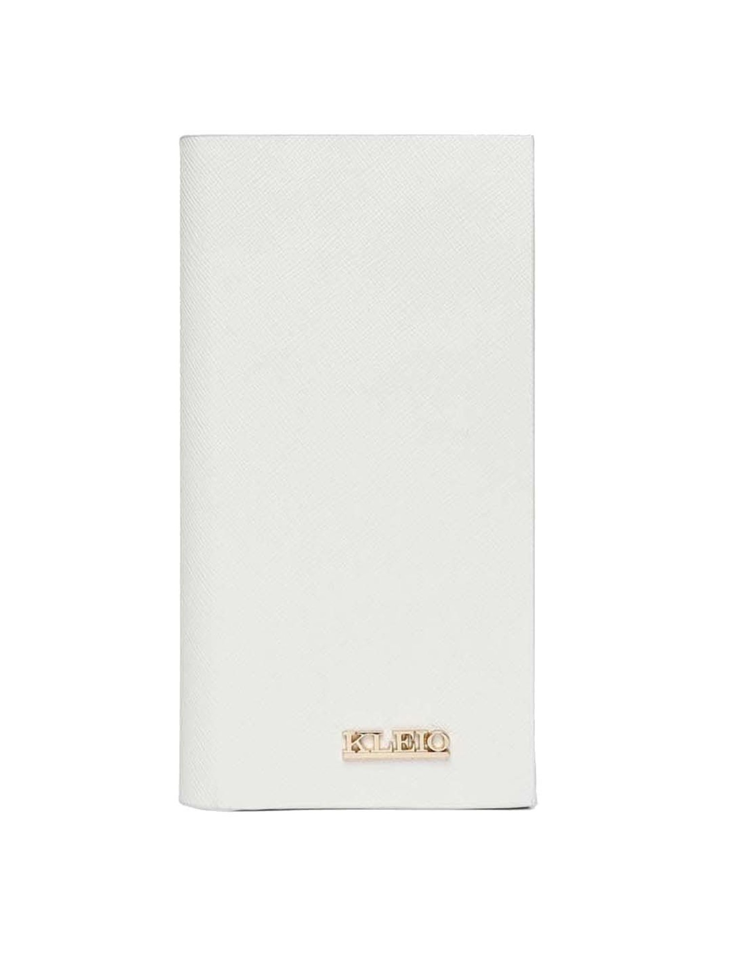 KLEIO White Solid Zip Around Wallet for Women