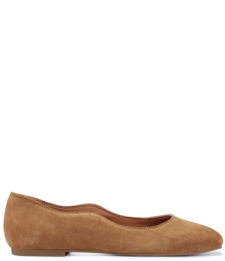 Lucky Brand Dellie Suede Leather Scalloped Detail Flats