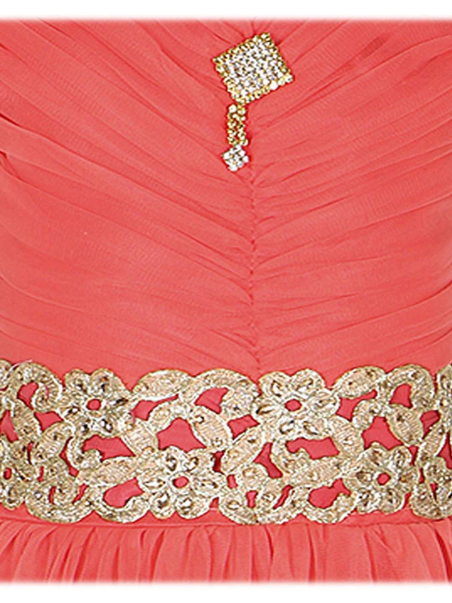 AJ Dezines Kids Peach Zari Work Gown