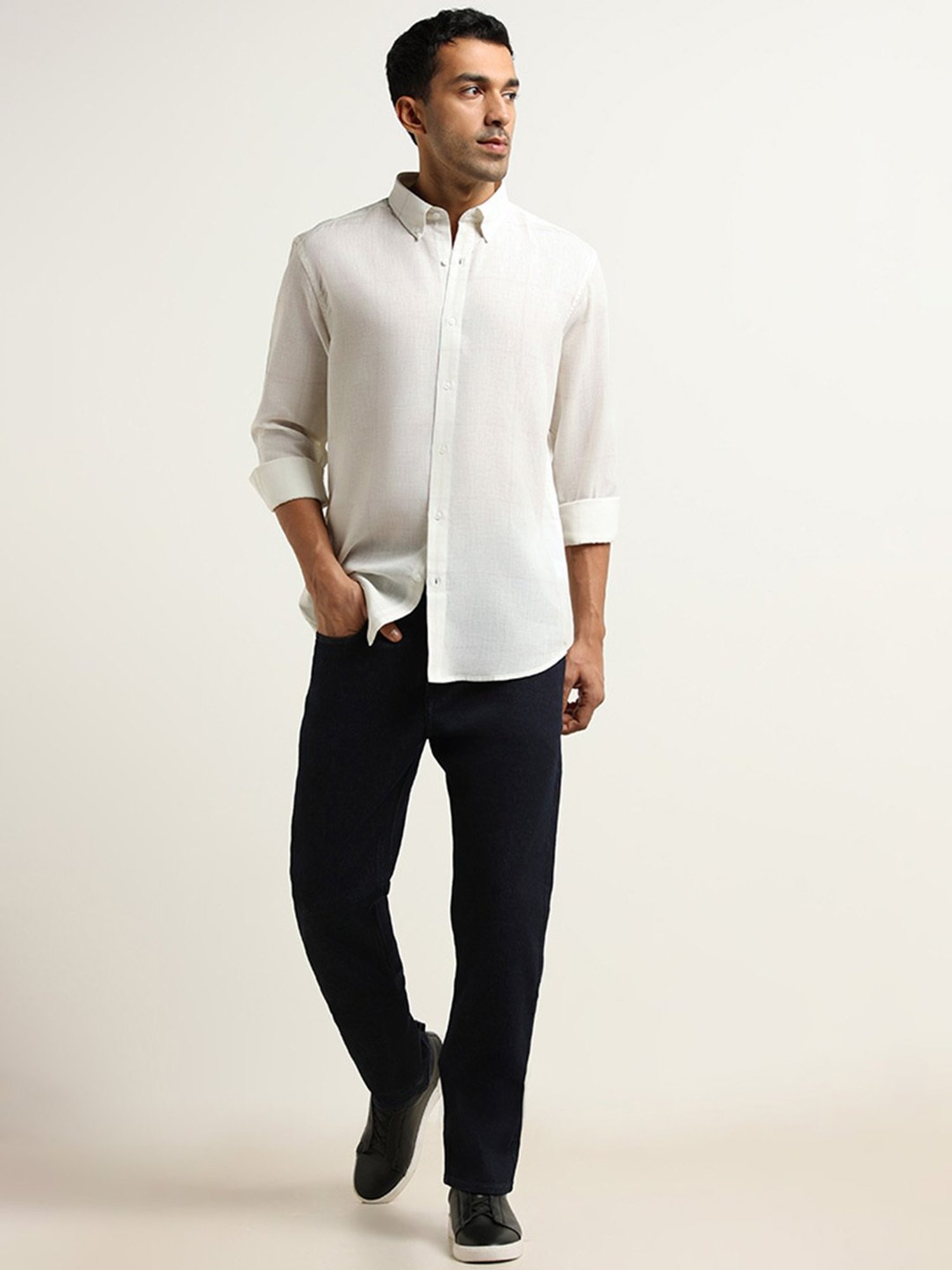 Ascot by Westside Off-White Relaxed Fit Shirt