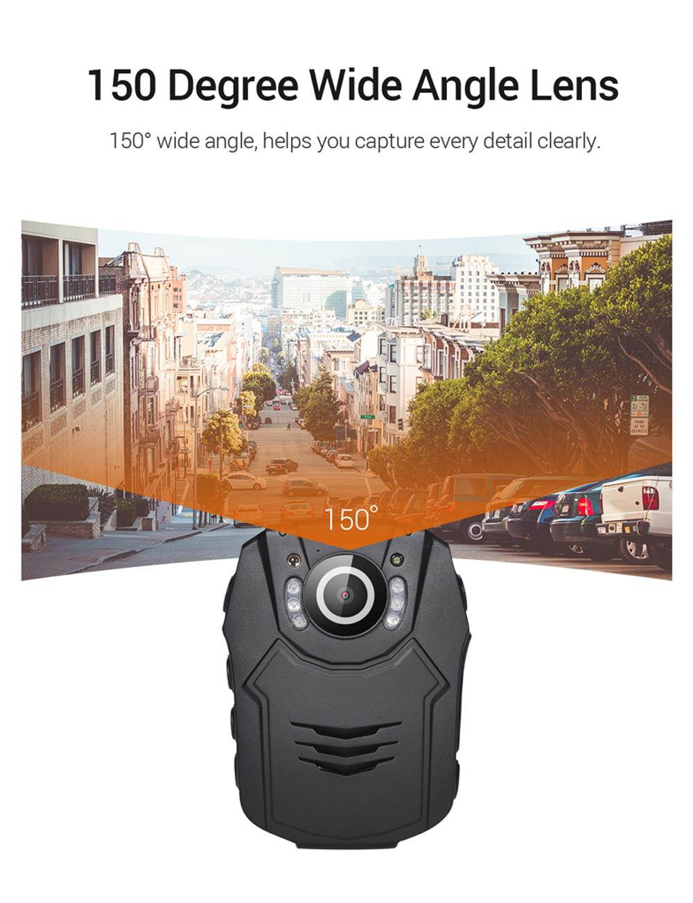Boblov HD 1296P Body Worn Camera 64GB Police Security IR Night Vision 32MP Video