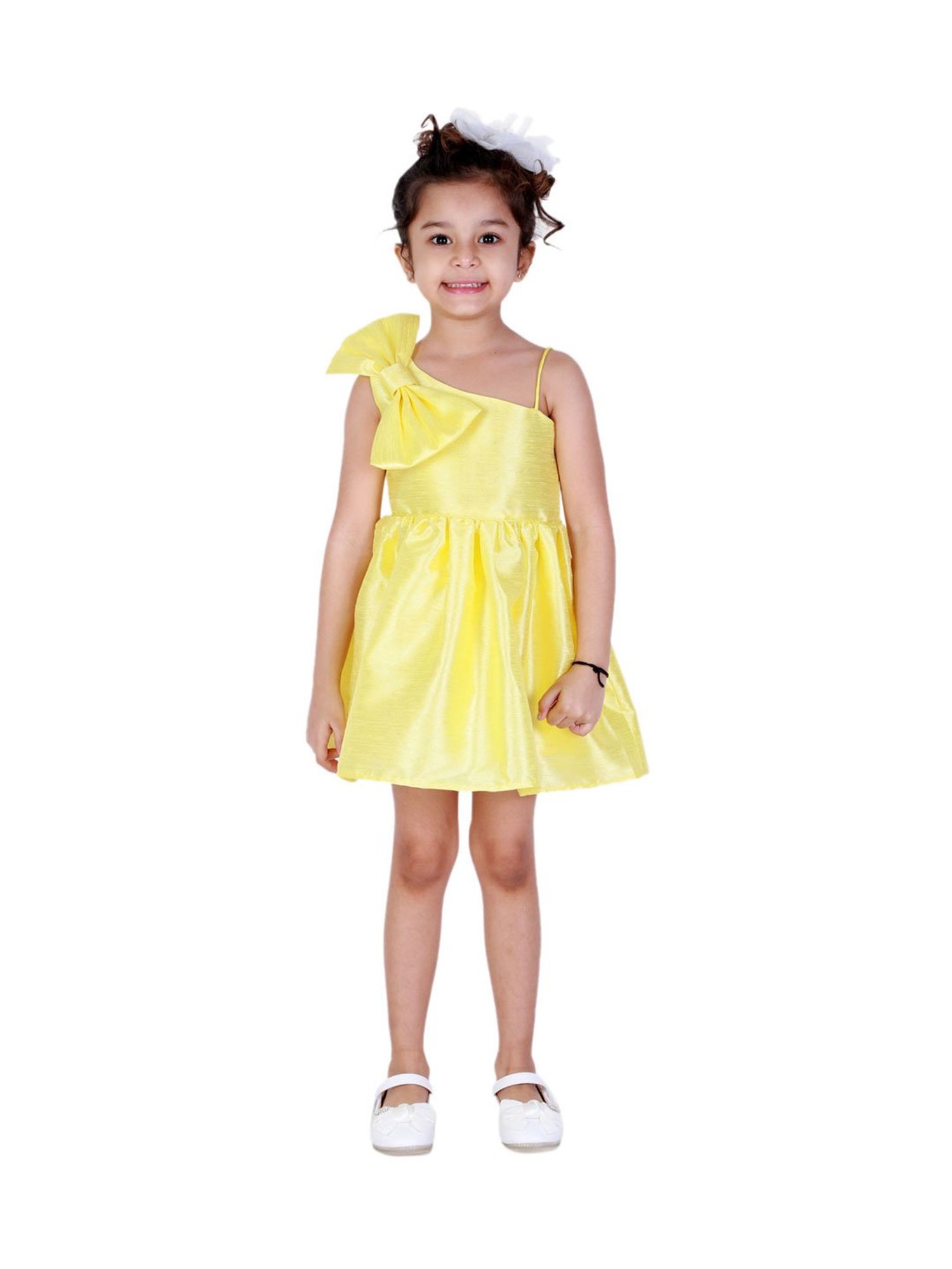 KidsDew Kids Yellow Solid Dress