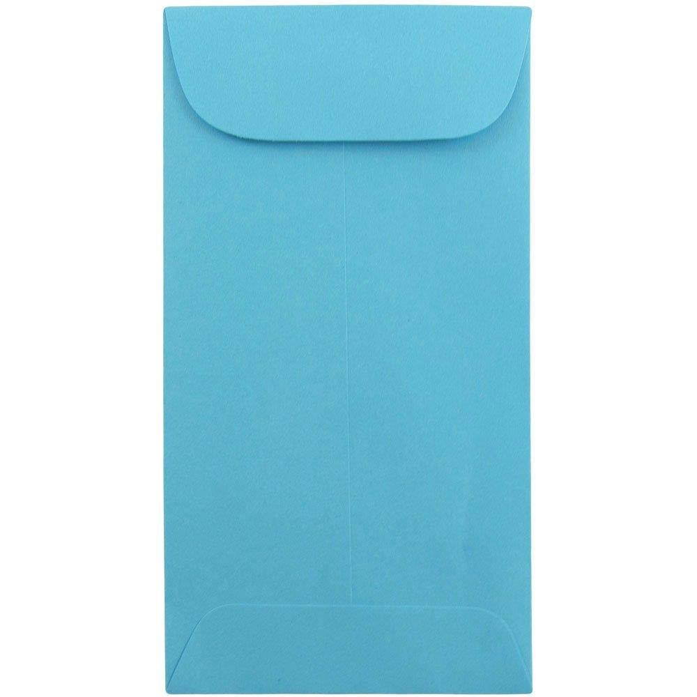 JAM PAPER #7 Business Colored Envelopes - 3 1/2 x 6 1/2 - Blue Recycled - 50/Pack