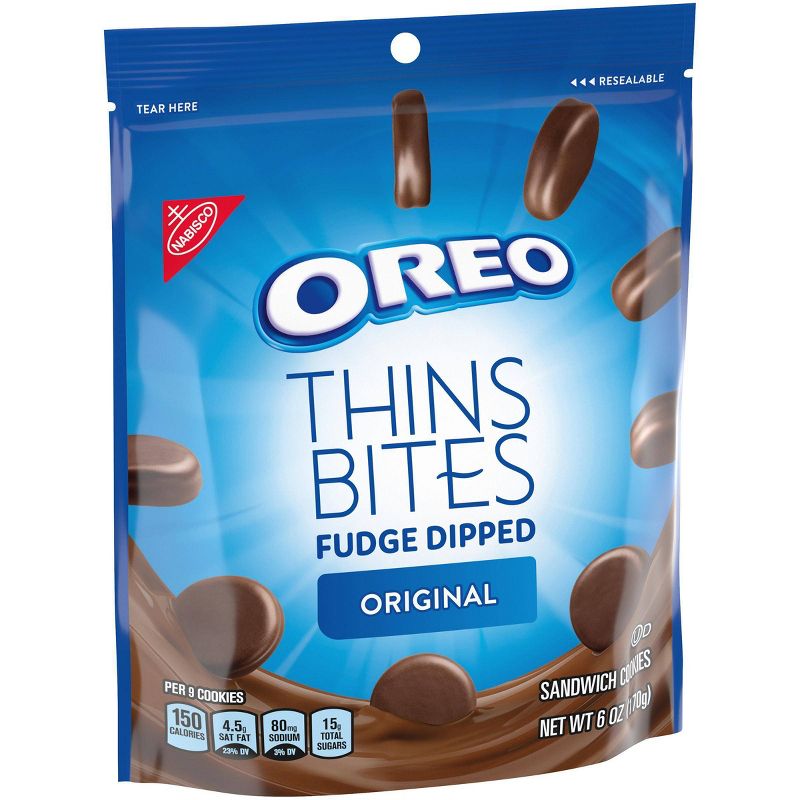 Oreo Thins Bites Fudge Dipped Original Sandwich Cookies - 6oz