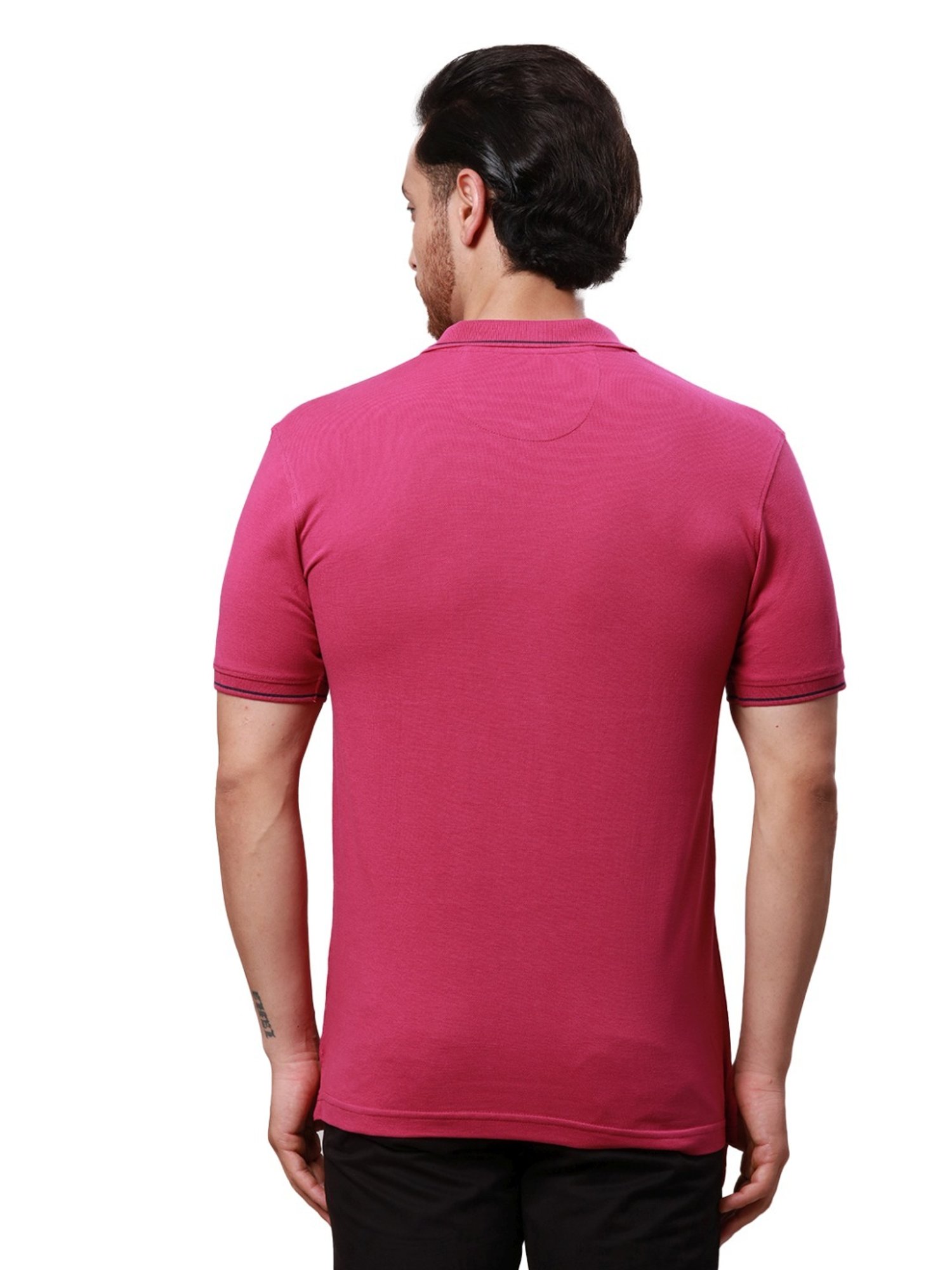 Raymond Red Pure Cotton Contemporary Fit Polo T-Shirt