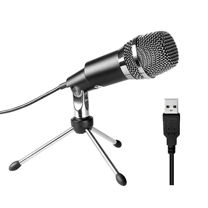 USB Microphone Plug Play Home Studio USB Condenser Microphone for Skype Recordings for YouTube Google Voice Search GamesWindowsMacK668