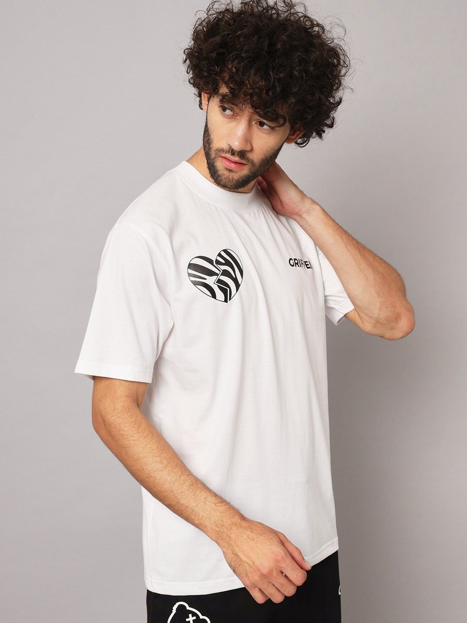 Griffel White Cotton Loose Fit Printed Co-Ord Set