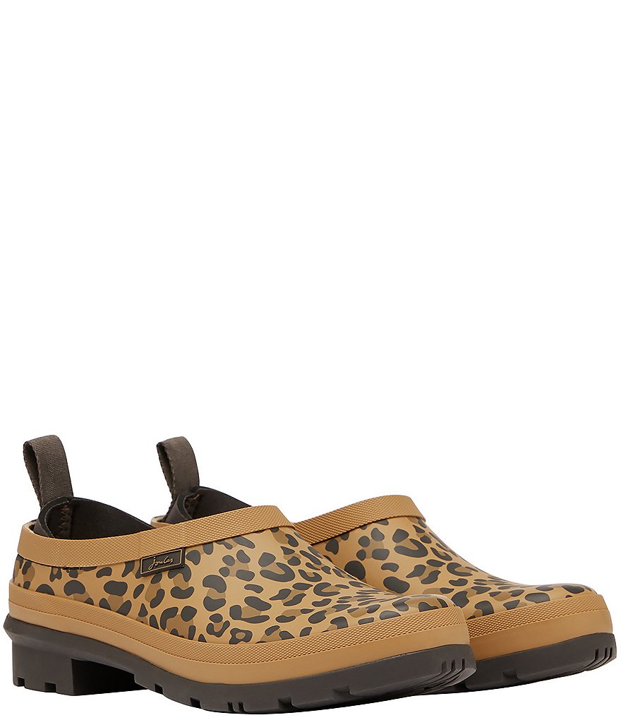 Joules Pop On Leopard Print Rain Clogs