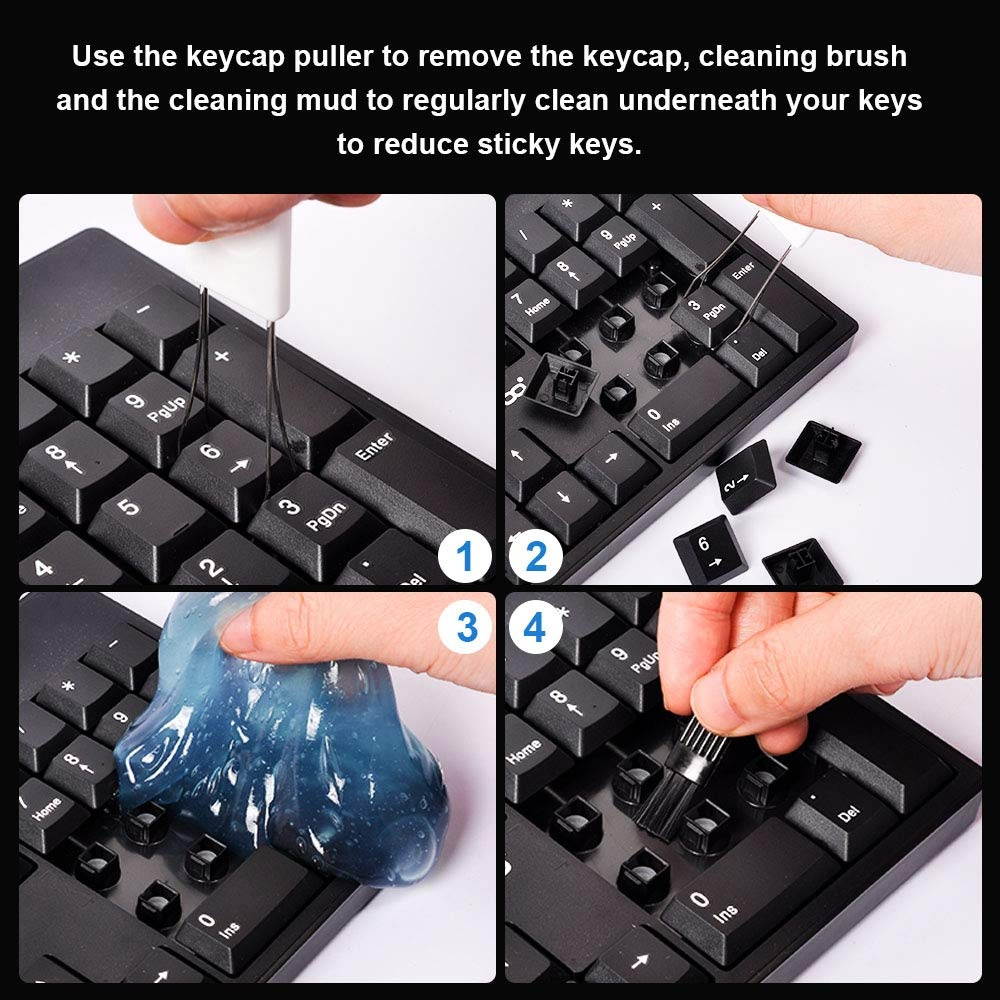 120Pcs Rubber O-Ring Mechanical Keyboard Ultra-Quiet Switch Sound Dampeners, Key Cap Remover, Cleaning Brush, Cleaning Mud, Cherry MX Switch Keyboard and Mechanical Keyboard Keys