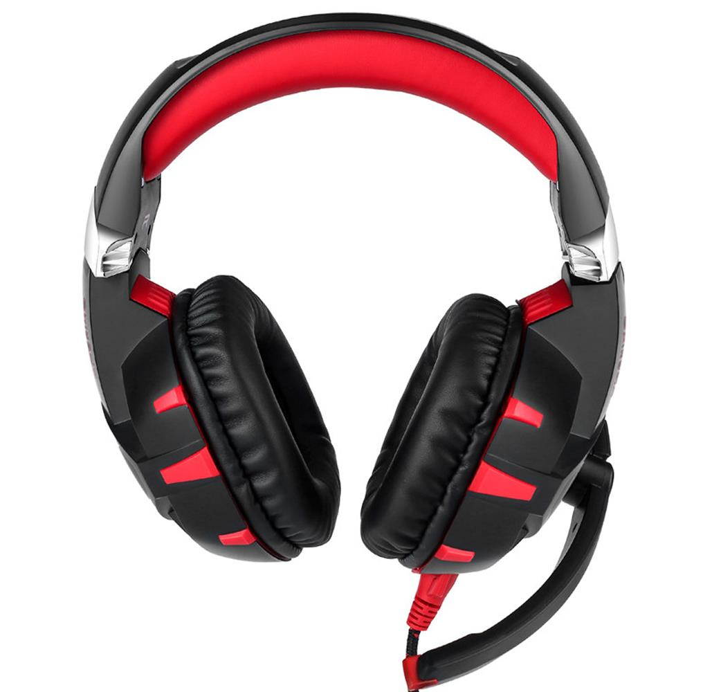 ONIKUMA K2 USB Headset 7.1 Channel Sound Stereo Gaming Headphones Deep Bass Game Headsets with Microphone LED for Computer PC - Black & Red