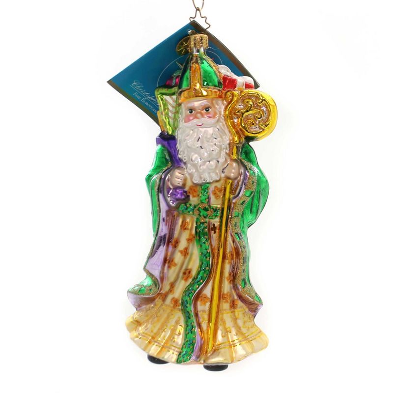 Christopher Radko 7.0" St. Paddy Claus Irish Bishop  -  Tree Ornaments