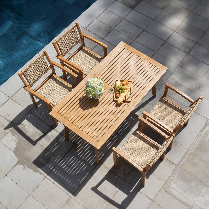Chesapeake 5pc Outdoor Natural Wood Dining Set - Vifah