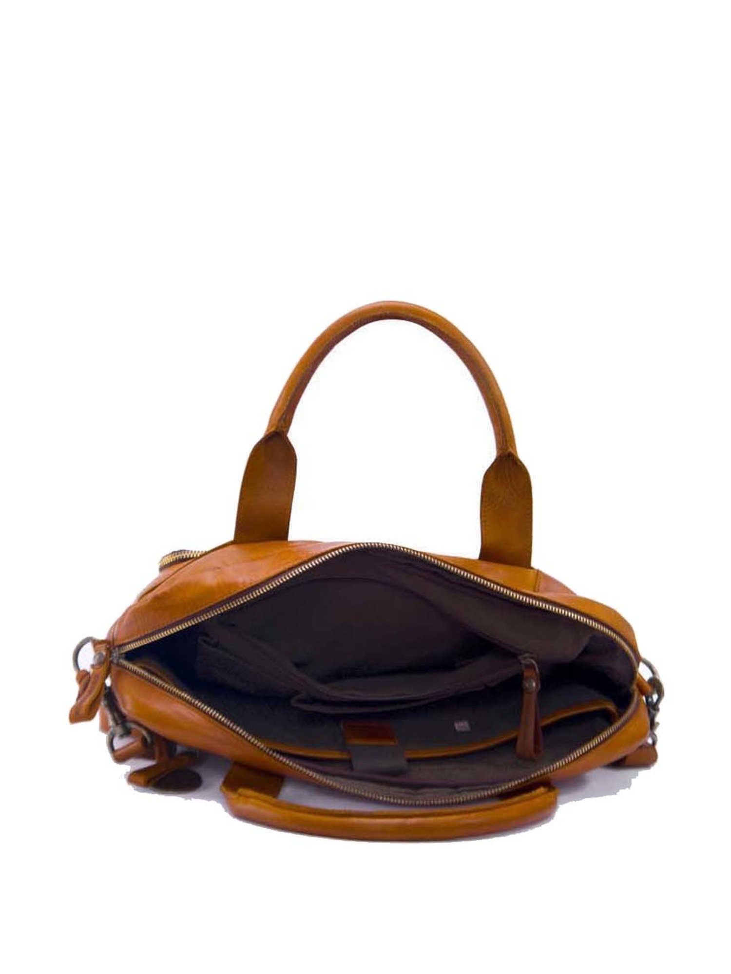 KOMPANERO Tan Leather Medium Messenger Bag