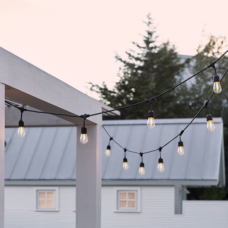 10ct Vintage LED Outdoor Drop String Lights with Tube Filaments Black - Smith & Hawken™