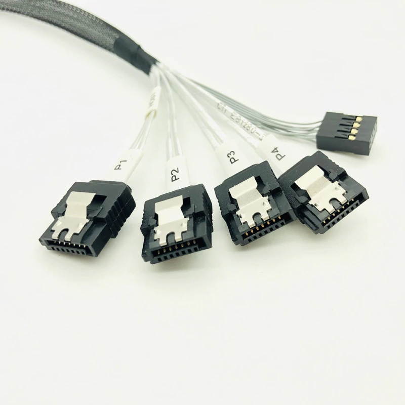 Internal HD Mini SAS Cable Reverse Cord Motherboard 4x SATA to SFF 8643 Backplane Cable for Server Reverse Cable Fan Out Cables