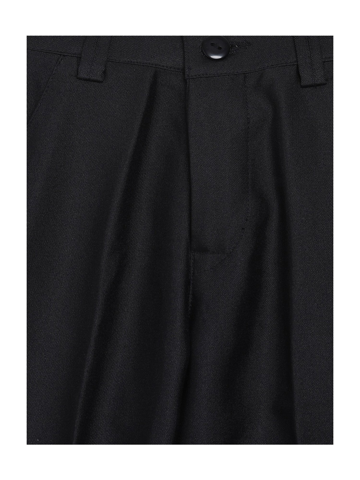 Blue Giraffe Boys Black Cotton Trousers