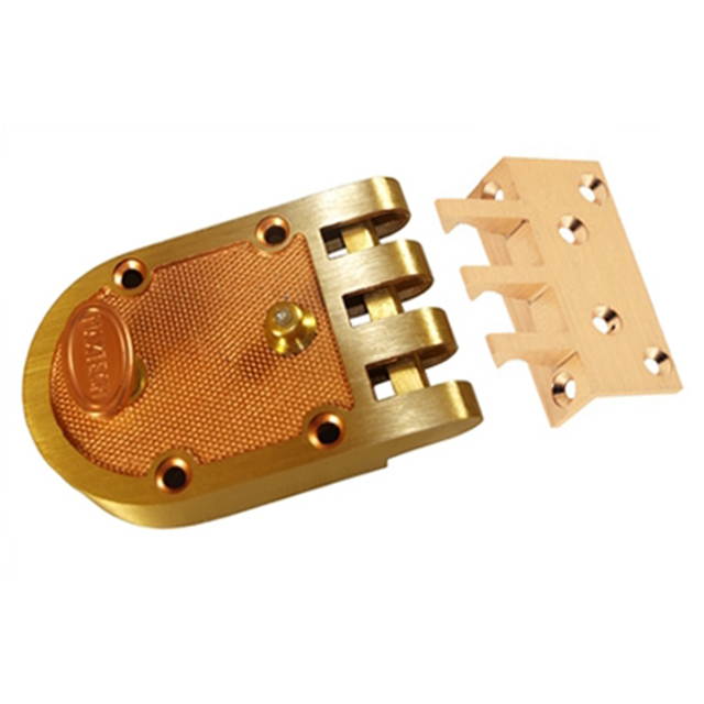 Maxtech (Like Segal 466, SE 14325) Solid Bronze Jimmy Proof Automatic Deadlocking Slam Lock Interlocking Deadbolt Single Cylinder Lock Set with Automatic Relocking Angle Strike, Bronze (US10)