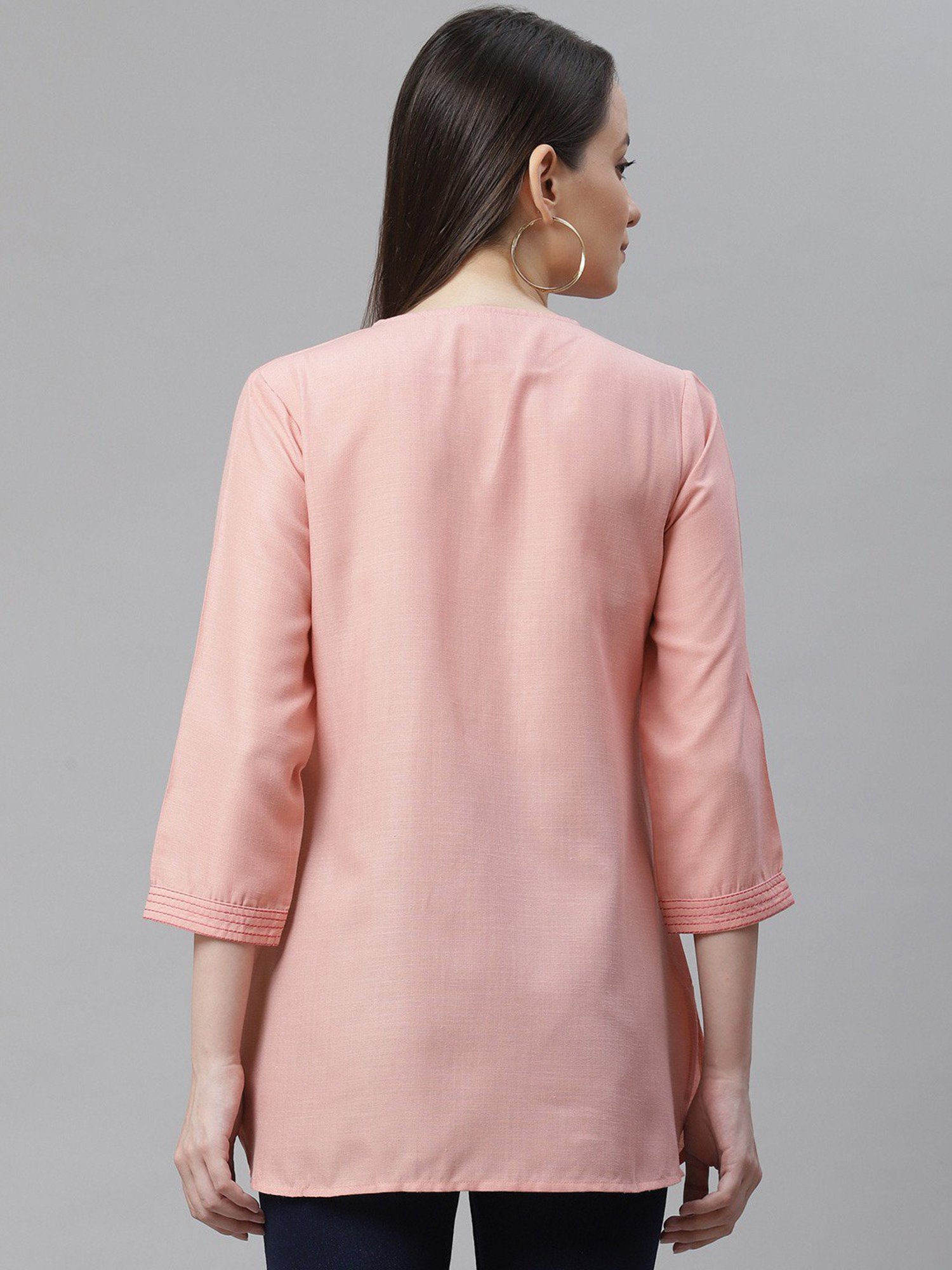 Cottinfab Peach Regular Fit Cotton Tunic