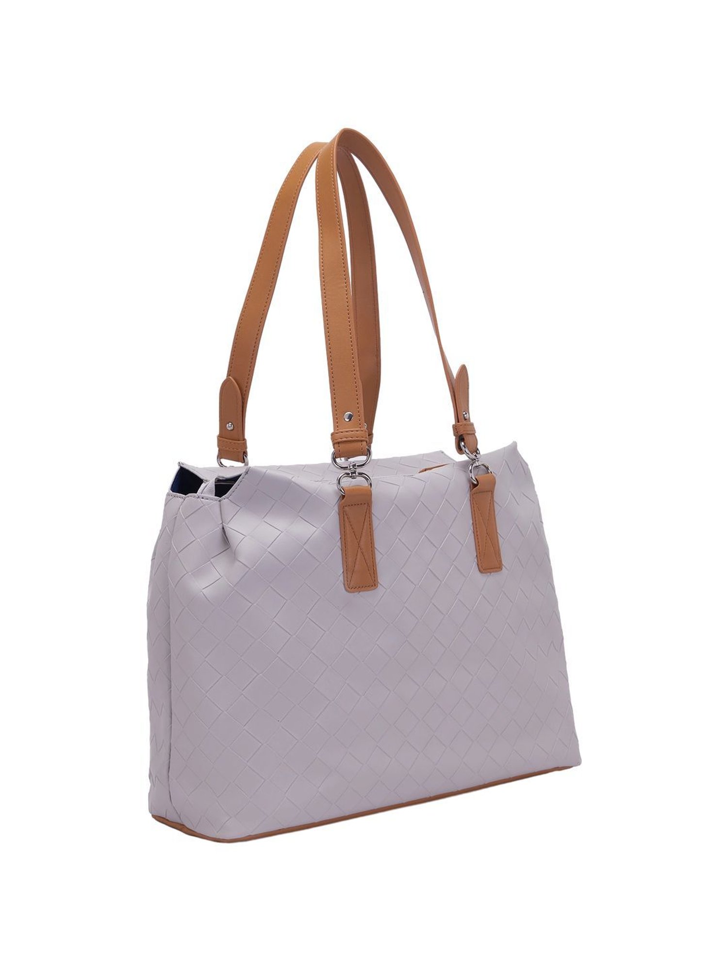 Nautica Grey & Taupe Textured Medium Tote Handbag