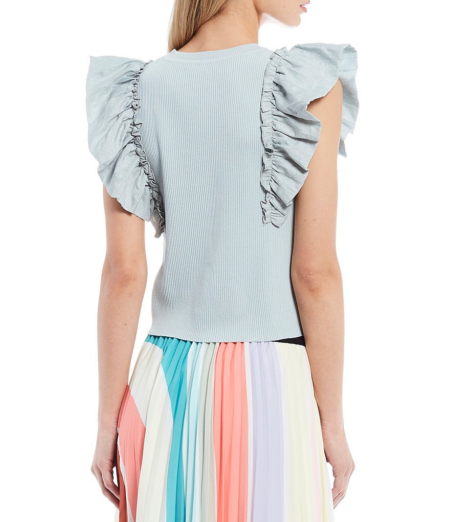 Lucy Paris Ruffle Sleeve Knit Top
