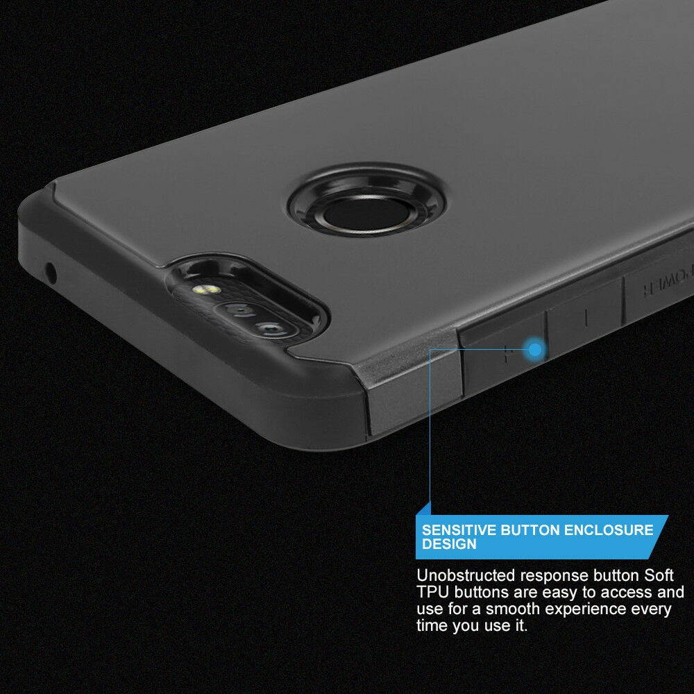 For ZTE Blade Z MAX Shockproof Armor Rubber Phone Case +Black Tempered Glass