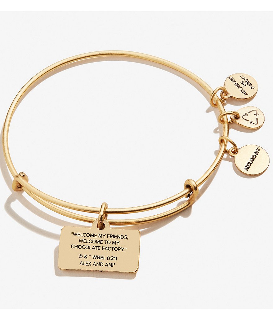 Alex and Ani Willy Wonka Golden Ticket Charm Bangle Bracelet