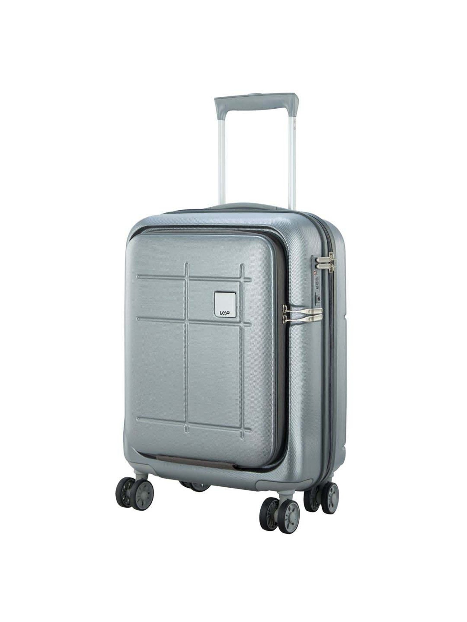 VIP Zorro Silver Textured Hard Cabin Trolley Bag - 38 cm