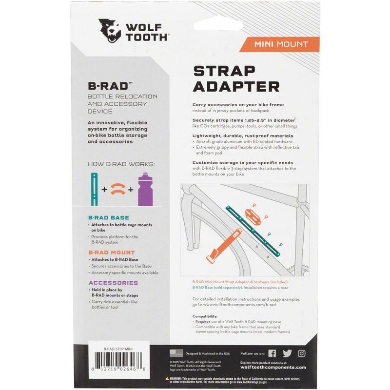 Wolf Tooth B-RAD Accessory Strap Mounts Other Rack