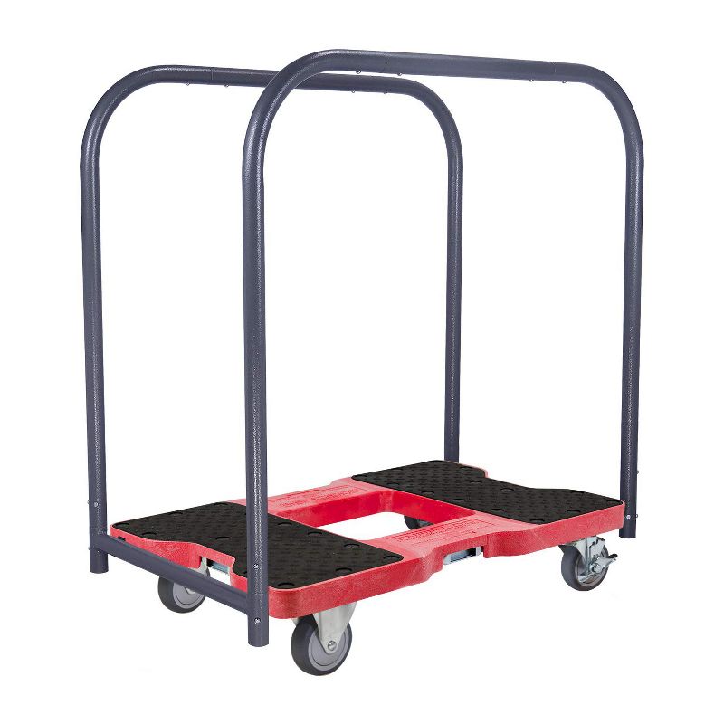 Snap Loc 1,200 lb Capacity General Purpose E Track Panel Cart Dolly Red, Heavy Duty 4 in Thermoplastic Swivel Non Marking Caster Wheels