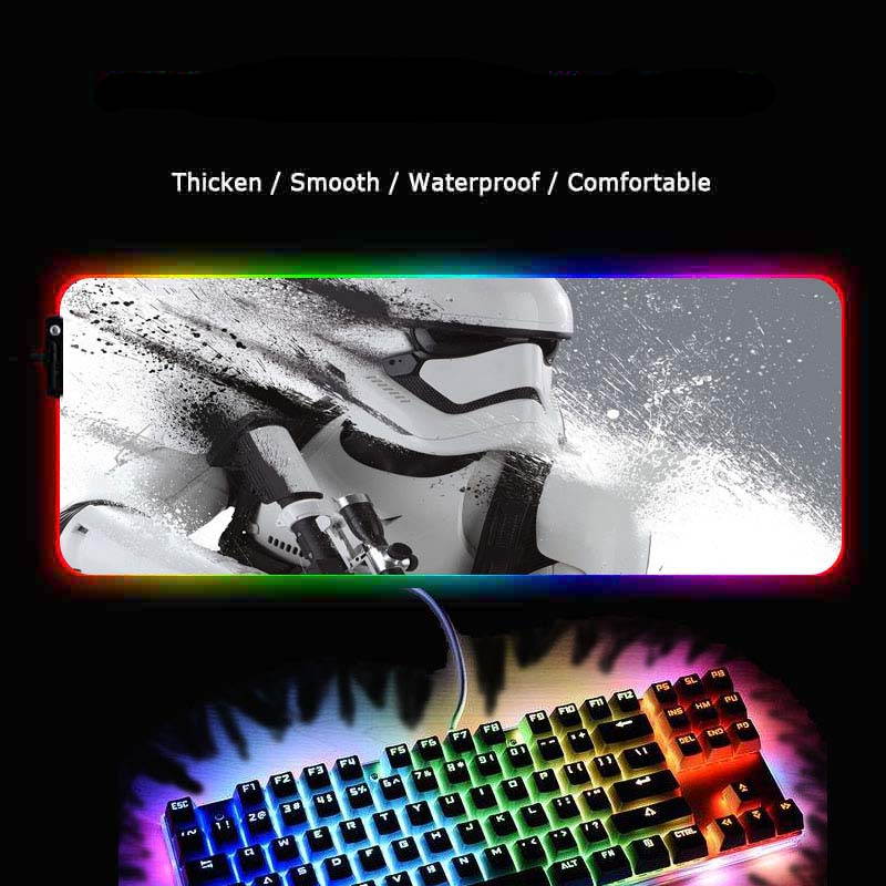 Star Wars Large Gaming Mouse Pad Gamer Mousepad RGB Mouse Pad XXL Computer Mat LED Backlit Mat Mause Carpet Desk Mat