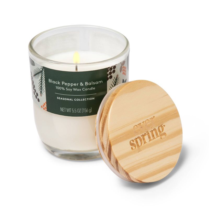 Soy Candle - Black Pepper & Balsam - 5.5oz - Everspring™