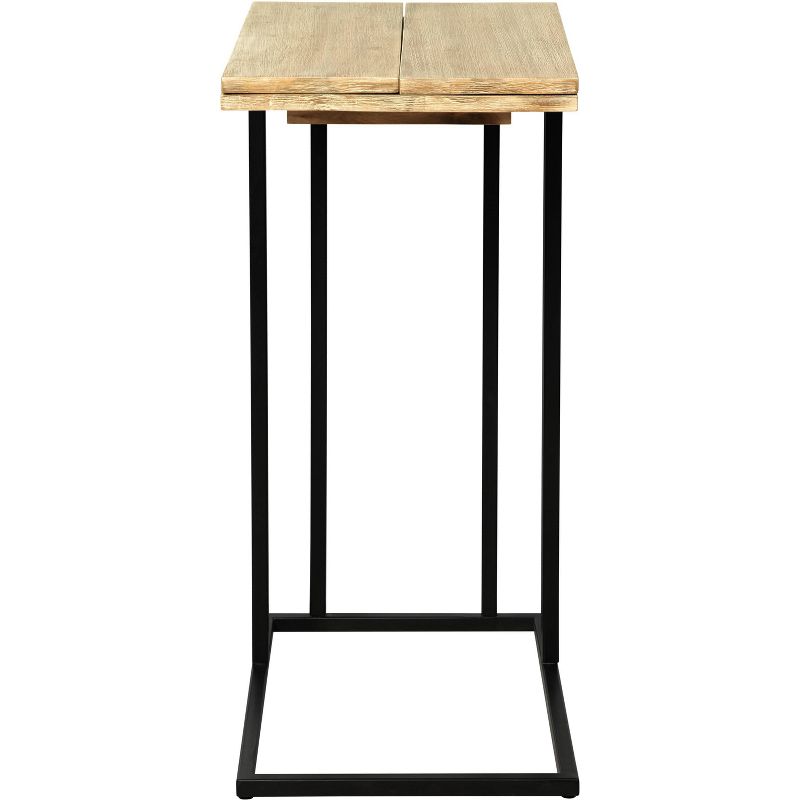Harton Rustic Expandable C Side Table - Natural Wood - Serta