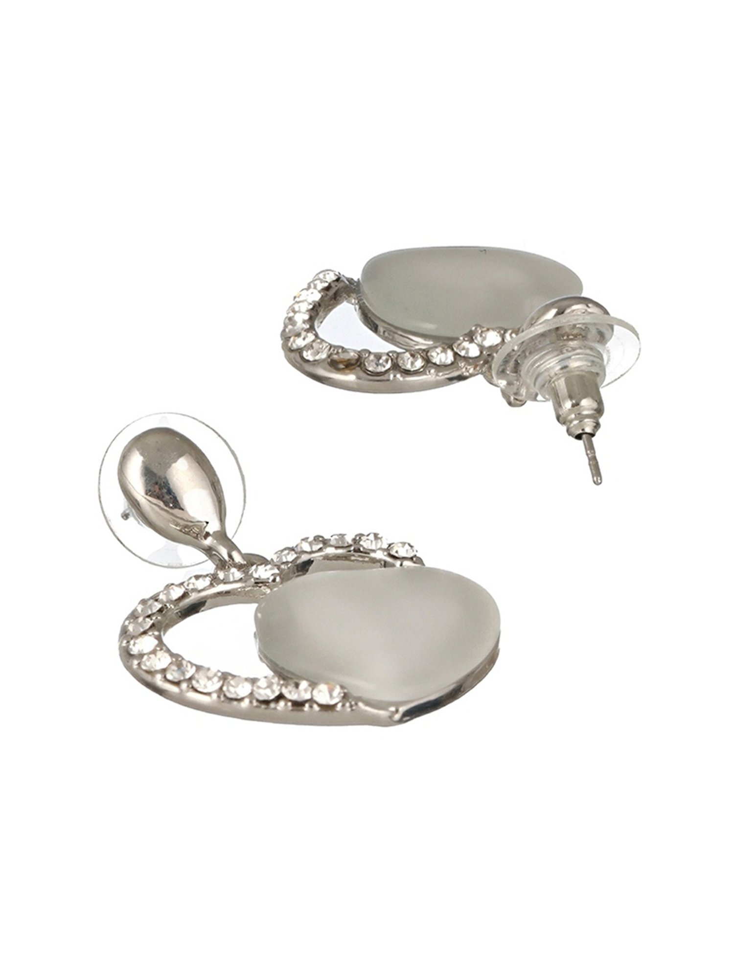 Prita by Priyaasi Heart American Diamond Studded Drop Earrings