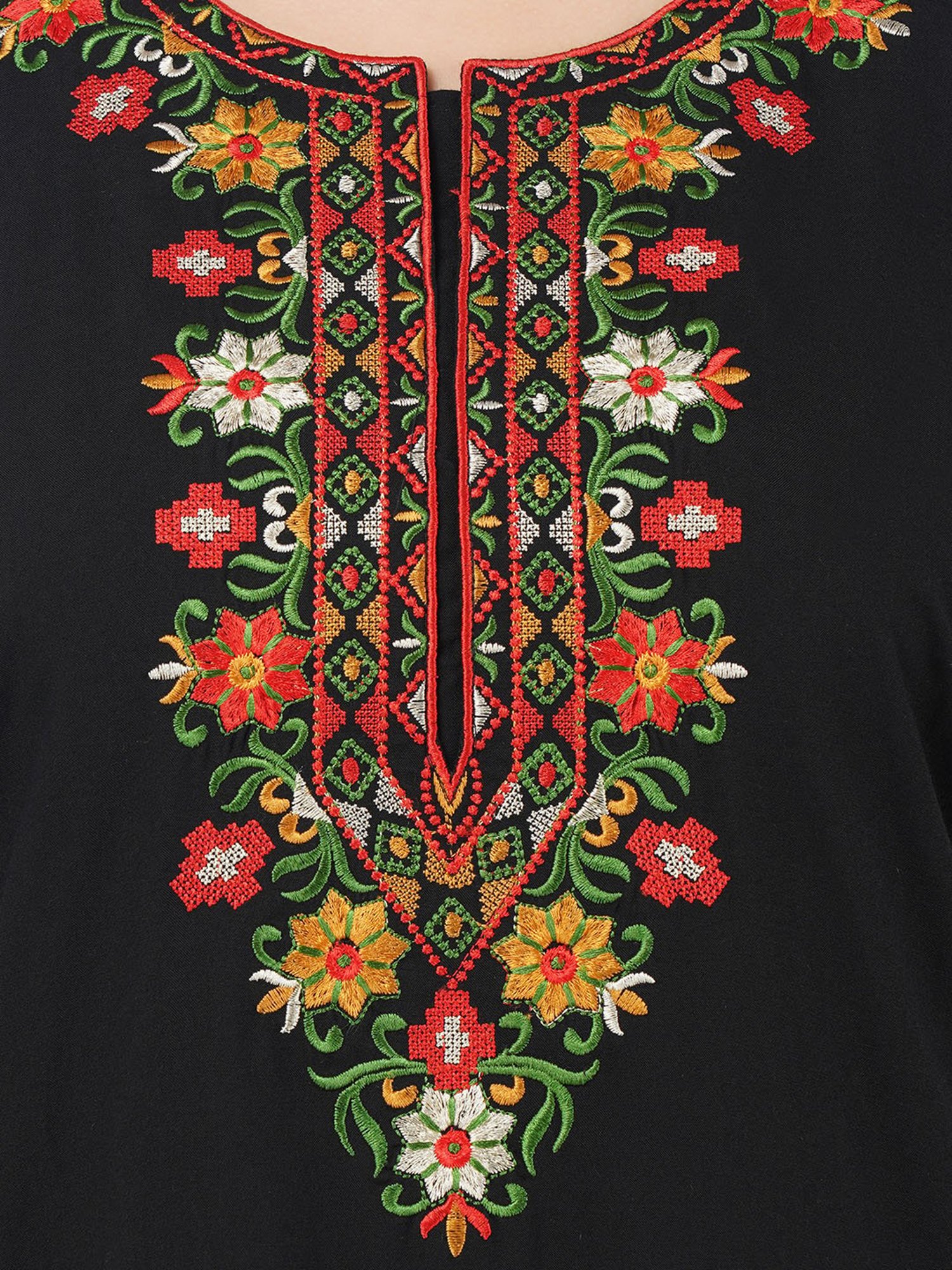 KOI SLEEPWEAR Black Embroidered Nighty