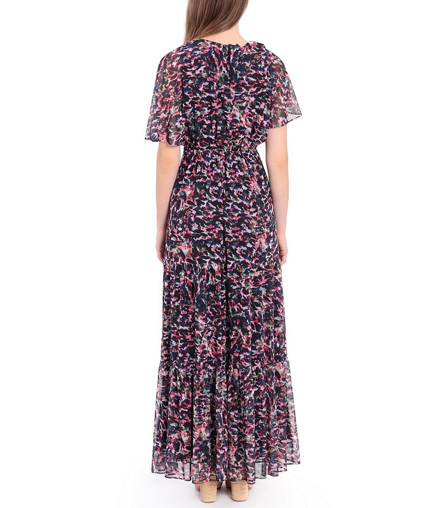 Donna Morgan Animal Print Mesh Maxi Dress