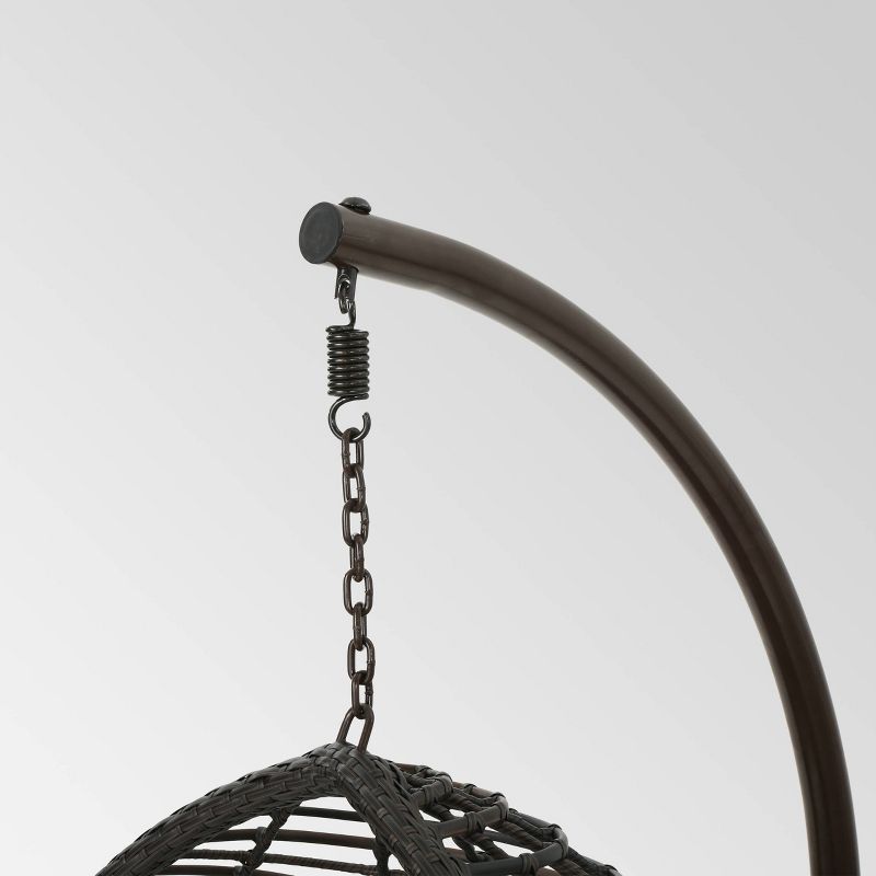 Layla Wicker Hanging Basket Chair Khaki - Christopher Knight Home