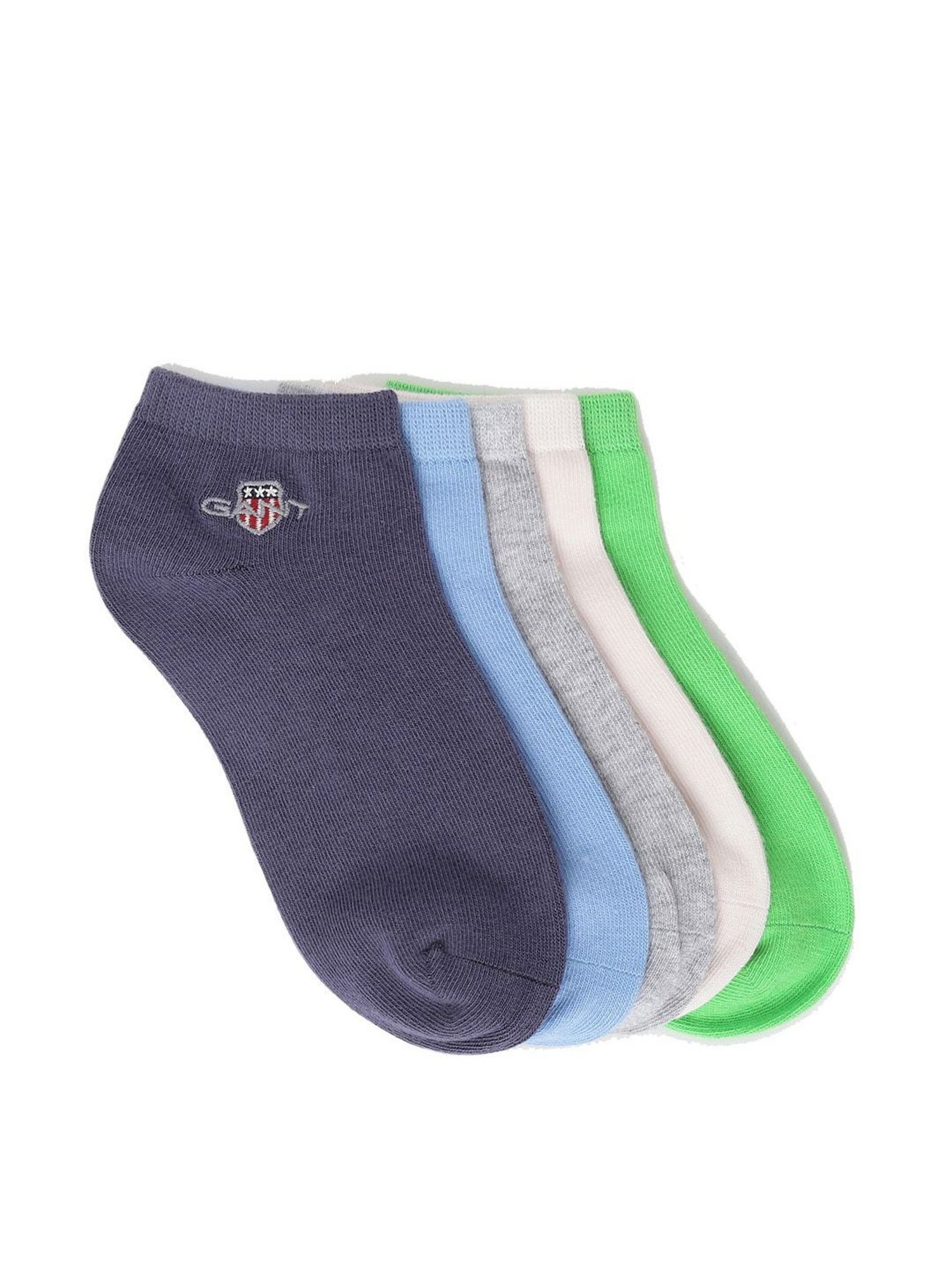 Gant Ankle Length Multicolor Cotton Solid Medium Socks - Pack of 5