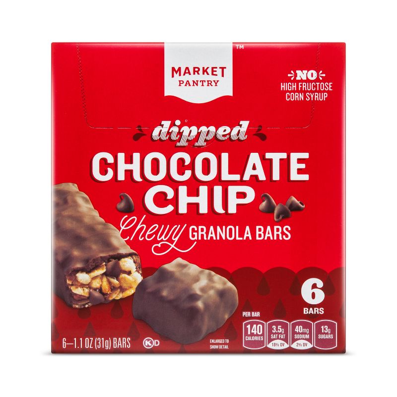 Chocolate Dipped Granola Bars 6ct - Market Pantry™