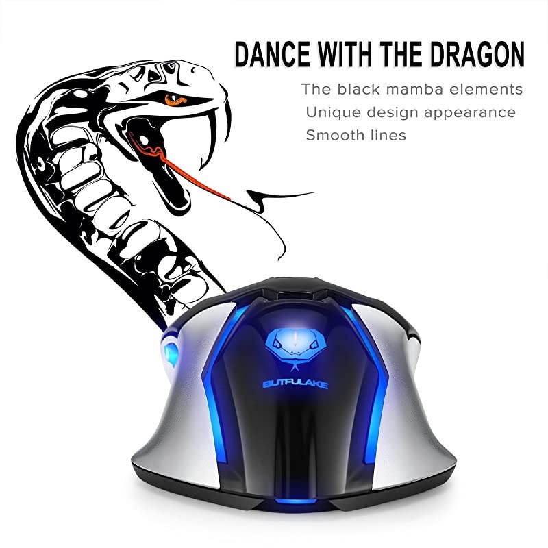 MouseUSB Wired PC Mice 3200 DPI with 4 Adjustable Levels Comfortable Ergonomic Grip Design with Blue LED 6 Programmable Buttons for PCNotebook MacBookWindowsVista Linux Blue