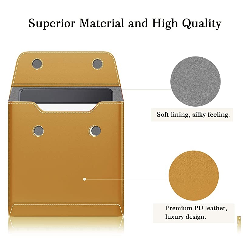 6 Inch Kindle Sleeve Case Fits All-New Kindle Paperwhite 2018/Kindle 10th Generation 2019, Protective PU Leather Cover Bag for Kindle Voyage/Kindle(8th Gen)/Kindle Oasis 6" E-Reader - Light Brown