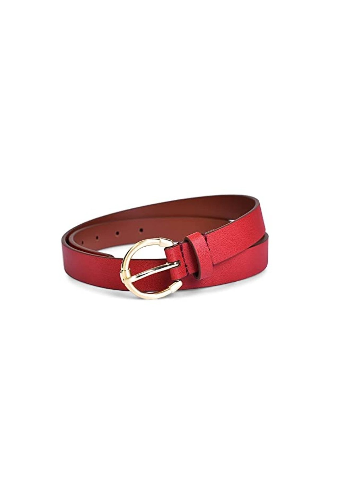 BELWABA Red Textured Casual Reversible Belt for Women