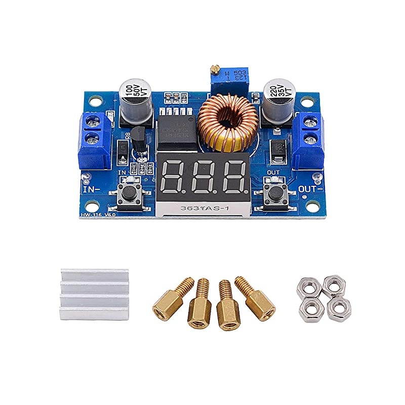 Pack] DC-DC 5A Buck Converter 4-38V to 1.5-36V Step Down Voltage Regulator High Power Module with LED Display