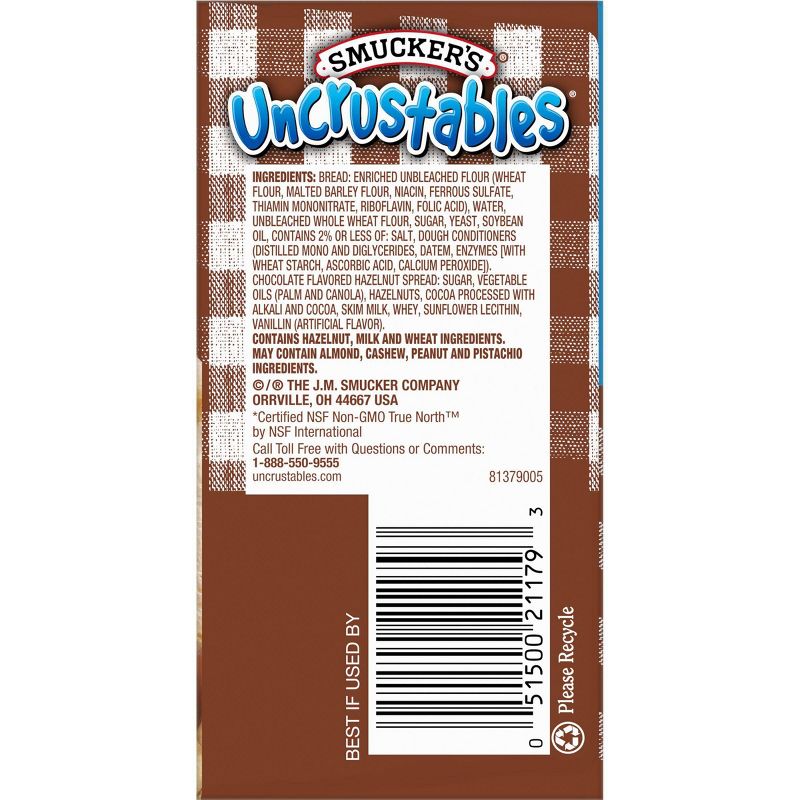 Smucker's Uncrustables Frozen Chocolate Flavored Hazelnut Spread Sandwich - 7.2oz/4ct