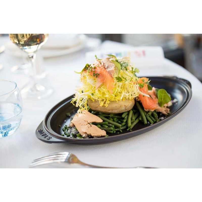 Staub Cast Iron 14.5-inch x 8-inch Covered Fish Pan - Matte Black