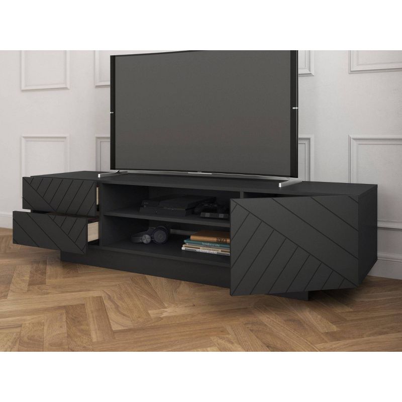 Galleri TV Stand for TVs up to 72" Charcoal Gray - Nexera
