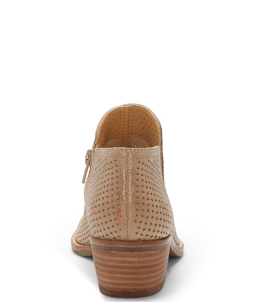 Lucky Brand Feyan Perforated Leather Block Heel Booties